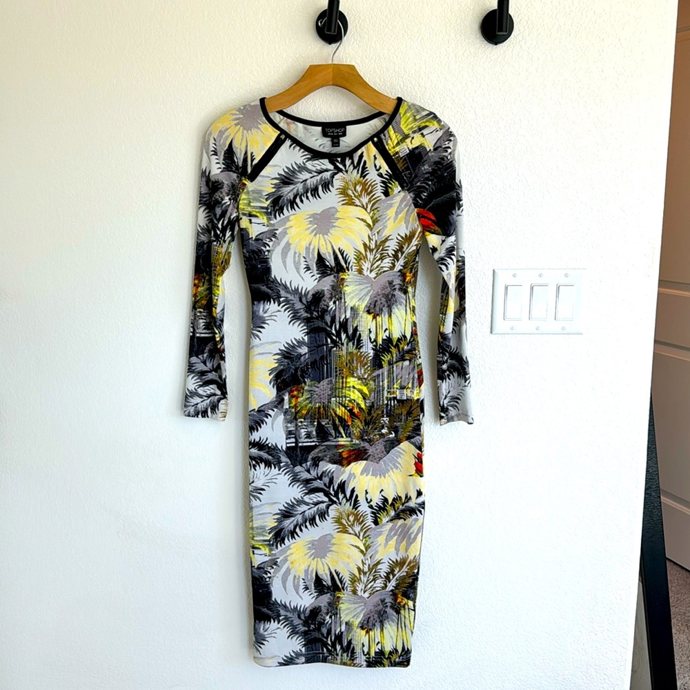 TOPSHOP skin tight midi dress